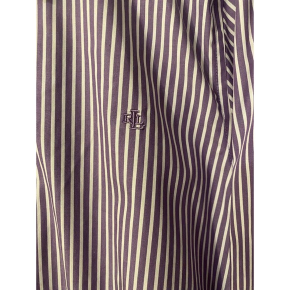 Polo Ralph Lauren Custom Fit Purple Stripe L/S Button Down Sz XL - Picture 5 of 5